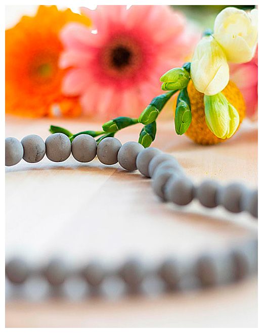 Grey Wooden Bead Garland